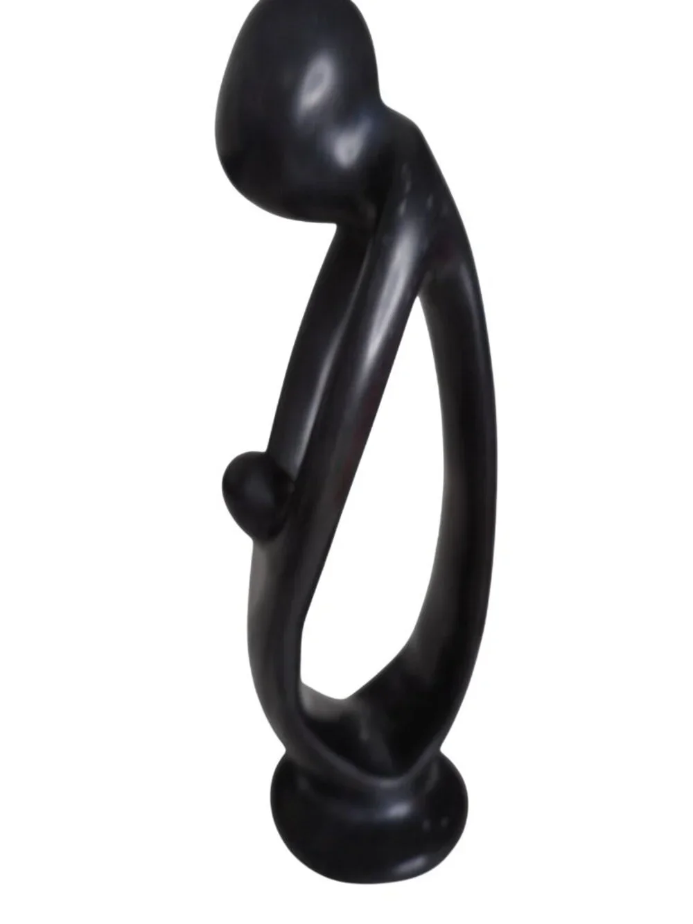 Vintage Besmo Kenyan hand-carved black soapstone mother and child figure Estate - Picture 4 of 5